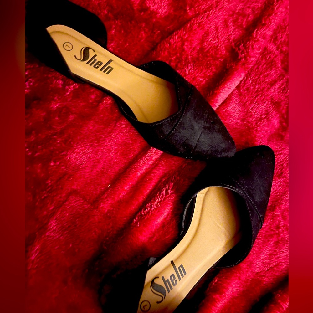 Worn once black flats